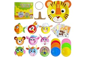 iYInJuan Zestaw 10 talerzy papierowych dla dzieci, DIY, do majsterkowania, dla dzieci w wieku 3, 4, 5, 6 lat, dla dzieci, dziewczynek, chłopców, prezent urodzinowy