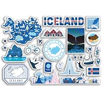 A4 Foglio Adesivo Islanda Adesivi In Vinile - Islandese Luoghi Di Riferimento City Beach Flag Mappa Vacanza Valigia Bagagli Scrapbook Cultura Viaggio #78885 - 3