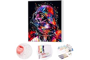 TAHEAT New Paint by Numbers Kits DIY Canvas Oil Painting for Kids, Students, Adults Beginner with Brushes and Acrylic Pigment - New Star Wars Darth Vader 16 * 20 Inches