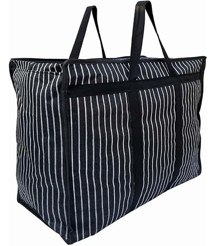 AIRKING 2-Pack Reusable Shopping Bags - Heavy Duty Foldable Grocery Totes With Handles, Black Large