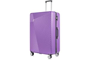 Flymax 29" Large Suitcase 4 Wheel Lightweight Luggage Hard Shell Travel Case Hold Check in Fits 23kg - 27kg + 3 Digit Lock Suitcase Large + Telescopic Handle 100 Litre Capacity