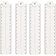 Art Asia Plastic White Folded Ruler Scale -12 Inch Set of 4 pc