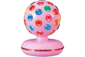 Global Gizmos 45820 6” Rotating Disco Ball / Kids Disco Light / Mains Operated / Multi-Coloured Lights / Great for Parties & Playrooms / Pink Colour