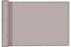 LOVE STORY Osłona balkonowa 0,9x5m (PES) Ochrona przed promieniowaniem UV Ekran prywatności na balkonie Wodoodporny poliester na balkon Ogród na zewnątrz,szarobrązowy