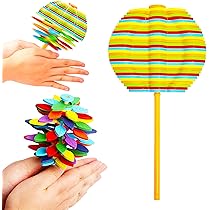 VGRASSP Spinning Candy Flower Toy for Kids - Lollipop Shaped Hand Spinner - Twisting and Rotating Colorful Flower - Stress Bu