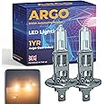 Argo H1 Headlight Bulb 55w Halogen 2500k Bright Replacement H1 Bulb 448 P14,5s Car Van Front Fog Light Lamp Main Dipped High Low Beam Upgrade Halogen H1 Bulbs 12v