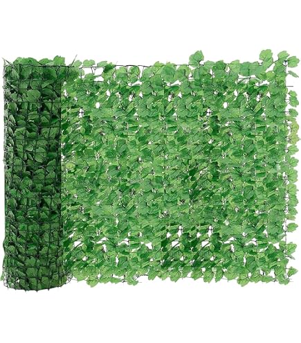 Knstlicher Efeu-Zaun-Sichtschutz, Spalier mit knstlichen Blttern, Garten- Sichtschutz, erweiterbarer Spalier-Zaun, knstliches Spalier fr Zaun,  Hinterhof, Terrasse, Kunstgras, Wanddekoration,Balkon : Amazon.de: Garten