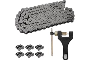 RUTU 420 Master Link 132 Links Drive Roller Chain for 110 125cc Dirt Pit Bike ATV Quad Go Kart Mini Bike Scooter With Chain Breaker