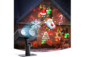 ‎GOVEE Govee Led Outdoor Schneeflocken Projektor, RGBW Wasserwellenprojektor mit 20 Gobos, IP67 Wasserdicht Projektionslampe, 58 Szenenmodi für Festivals, Funktioniert mit Alexa, Matter, Google Assistant