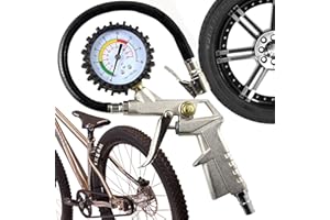 Retoo Miernik ciśnienia w oponach, 220 psi, ciśnieniomierz do opon samochodowych, motocykli, rowerów, wielofunkcyjny, manometr, zakres pomiarowy 0-12 bar