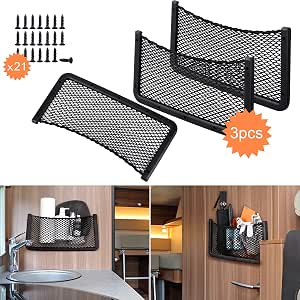 Tasca portaoggetti organizer rete elastica 20x8 cm. auto camper