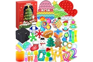 Chennyfun Fidget Toys Advent Calendar, 24 Days Christmas Countdown Calendar, Including 48 PCS Fidget Toys, Fidget Toy Pack, Stress Relief Sensory Toys, Surprise Gifts for Kids and Adults