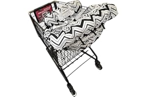 COZYIN BABY 2-in-1 Baby Shopping Trolley Cover Highchair Seat Cushion - Portable Design (Black Chevron)
