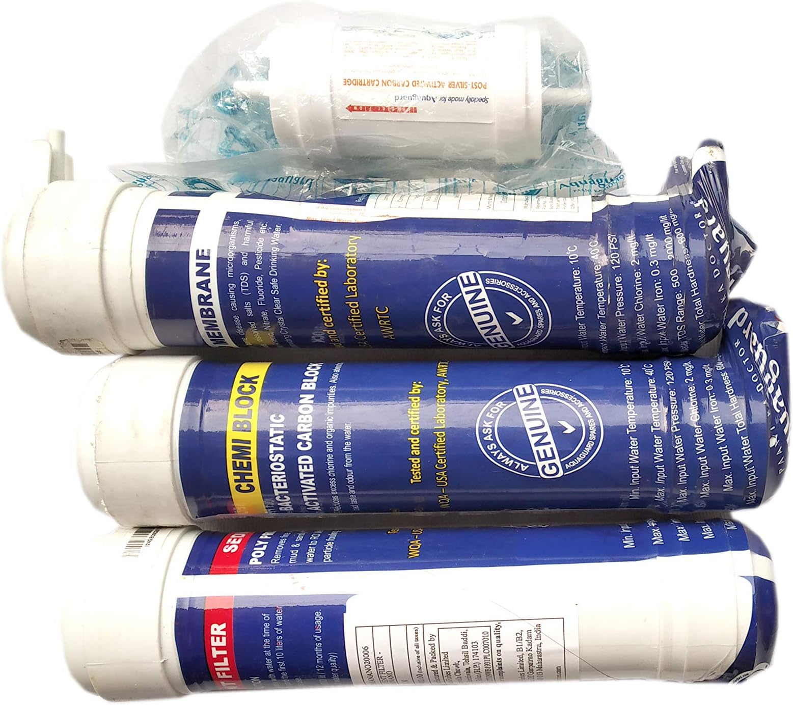 KOSHER Ro Service Kit for Aquaguard Nano/Atom/Maxima with Nano Memrane (Plastic) White