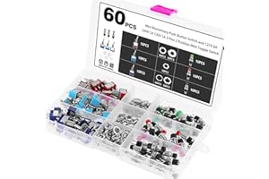 eROOSY 60 PCS Mini Switch Mini Momentary Push Button Switch and Mini Toggle Switch 125V 6A 250V 2A 120V 5A 3 Pins 2 Position Mini Toggle Switch