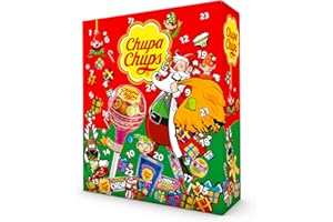 ‎CHUPA CHUPS Chupa Chups XXL Adventskalender 2025, Weihnachts-Kalender mit 24 Türchen, Lutscher & Kaugummi, Süßigkeiten, geeignet für Kinder und Erwachsene, 1x614g