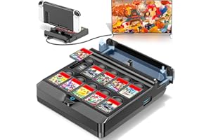 TOKLUCK Switch TV Docking Station für Nintendo Switch/Switch OLED Modell, Ersatz Switch OLED TV Dock Station mit 4K/1080P HDMI Adapter, Mini Tragbare Ladestation mit extra 3.0 USB mit 10 Spiele Aufbewahrung