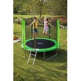 Leyaton 244 cm Bah&ccedil;e Tipi &Ccedil;ocuk Trambolini, Fileli G&uuml;venlik Ağlı, Yeşil