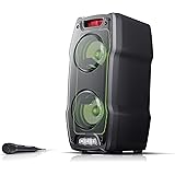 Sharp PS-929 - Altoparlante Bluetooth per feste (180 Watt, batteria integrata con 13 ore di gioco, super basso, effetti di lu