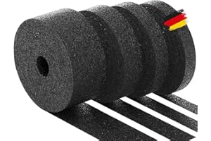 BAUHELD® Terrassenpads auf Rolle 10m x 50mm x 6mm [Made in Germany] Stabile Bautenschutz-Matte aus Gummi-Granulat - Als Unterleg-Platten für Terrassen-Fliesen, WPC Terrassen-Dielen, Stelzlager, Balkon