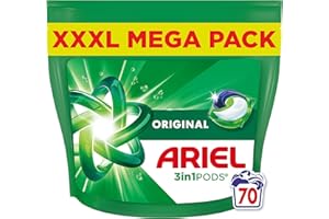 Ariel All-in-1 PODS® Laundry Detergent Capsules, 70 Washes, Original – Outstanding Stain Removal in 1 Wash