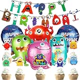Howaf Monstre Decorations De Fete D Anniversaire Anniere De Decoration De Joyeux Anniversaire Avec 9 Suspendus Tourbillons Guirlandes Pour Enfant Decoration Anniversaire Garcon 1 An Amazon Fr Cuisine Et Maison