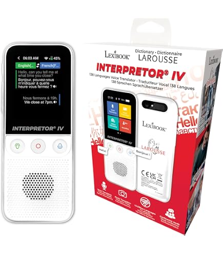 Traducteur Intelligent 138 Langues Offline - Écran 2.4" Photo/Vocal/ChatGPT - Parfait Pour Voyages & Business