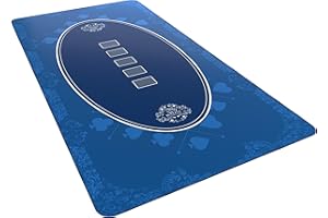 Bullets Playing Cards, Tappetino da poker di design, colore blu, 160 x 80 cm, per il proprio tavolo da poker, telo da poker