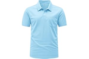 Rdruko Men's Breathable Polo Shirts Summer Short Sleeve Wicking Quick Dry Casual Work Golf Tops with Pocket