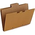 MANIFOLD Kraft File Folder with Spine + Binder Clips | A4 Size (270 GSM, Medium Thin) | 12 folders Pack (Holds Upto 30 Sheets)