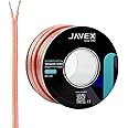 JAVEX CPR Construction In-Wall-Use 13 AWG OFC Speaker Wire 2x2.5MM2 [ 315x0.10mm Oxygen-Free Copper 99.9%] for Home Theater and Audio Systems Installation, Transparent 15.5M