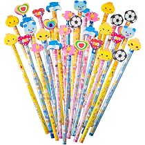 Lot De 50 Crayons HB Avec Gommes Animaux - Fournitures Scolaires Enfants, Cadeaux Anniversaire