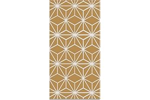 Panorama Alfombra Vinílica - Modelo Líneas Estrellas Mostaza 60x200 cm - Varios tamaños - Decoración Hogar, Cocina y Salón