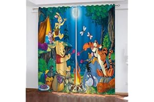 Bfrdollf Winnie Pooh Vorhang gardine Verdunkelungsvorhang, Verdunkelungsvorhang-Set Winnie The Pooh 2er Set für Kinderzimmer (280 x 180 cm(2X140x180cm),8)