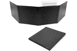 CASEMATIX DM Screen Faux Leather Embossed GM Screen - Four Panel Folding Dungeon Master Screen with Wet Erase Pockets and Compatible with Tabletop Roleplaying Games, Inserts Not Included