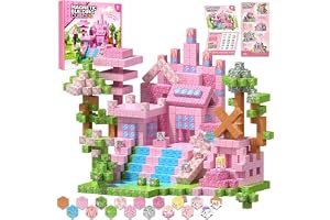 magnetiska block rosa 100 st, slott byggsats prinsessa slott trädgård, STEM kuber leksaker kakel stapel kuber spel för barn flickor 3 år födelsedag