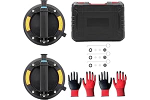 RLXMARTD 2 Stück, 8" Durchmesser schwerer Vakuum-Saugnapf zum Ersetzen von Windschutzscheiben, Fliesen, Marmorböden, Glastüren. Glassaugnapf zum Anheben von großen Gläsern, Fliesen. Industrieller Glasheber mit