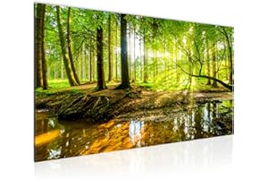 Runa Art Tableau Decoration Murale - Forêt Paysage - 1 Partie - Moderne Toile Non Tissée - Salon Salle Nature Vert - 611712a