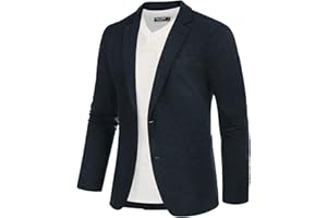 PJ PAUL JONES Men's Sporty Classic British Blazer 2 Buttons Modern Knit Blazer Suit Jacket for Men