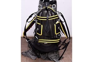 Aces Equine Arnés de conducción de carrito de caballos de nailon, color negro, amarillo