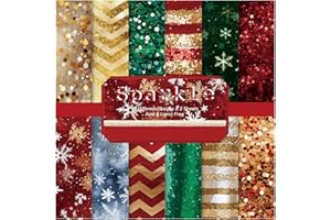 JUMYEE 6"×6" Christmas Scrapbook Paper Pad Craft Cardstock Scrapbooking DIY Holiday Photo Album Crafts Origami Art Background Decorative Card Making 24 Pieces (Christmas Stripe)