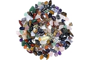 PURAJA Zestaw kamieni szlachetnych, kolorowa mieszanka naturalnych kamieni bębnowych, mieszanka prawdziwych kamieni szlachetnych, praktyczna w kolorowym woreczku materiałowym