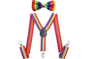 Kajeer Children Kids Braces Bow Tie Set - Adjustable Elastic Suspenders with Bowtie set for Boys & Girls