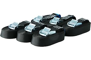 SANDAX 6 cinghie di fissaggio resistenti fino a 250 kg; larghezza 25 mm, 1 pezzo da 3 m, 4 m, 5 m e 6 m in nero, blu, rosso, giallo fluo, verde oliva