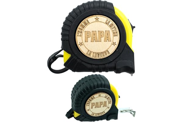 ERNESTINE - Mètre ruban je t'aime papa - cadeau fête des pères et fête des grands pères - cadeau papa accessoire homme - mètre pliant personnalisable famille - cadeau homme anniversaire Noël naissance