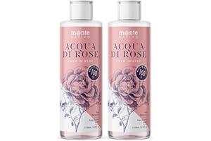 Acqua di Rosе Purа Monte Nativo 2x200ml (400ml) - Tonico Acqua alle Rose 100% Naturale - Tonico viso - Idrolato di Rosa - Doppia Distillazione di Vapore Acqueo - Skincare