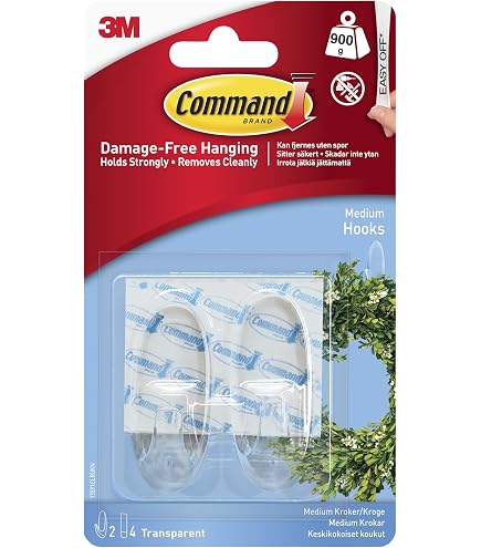 Command Dekorationsclips Transparent – 80 Stück, Zum Aufhängen Ohne Bohren