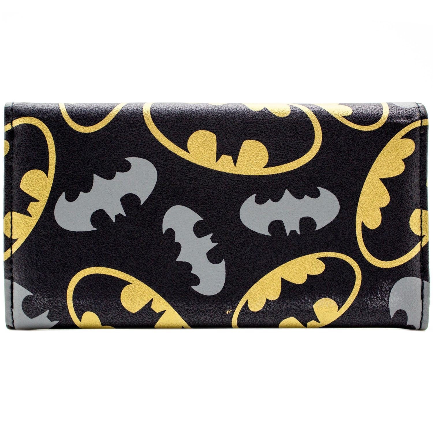 DC-Batman-Gold-und-Grau-Emblems-Schwarz-Portemonnaie-Geldbrse