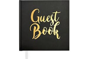 Plantvibes Libro degli ospiti per matrimonio, 72 pagine, carta spessa, stile vintage, con titolo dorato, ideale per matrimoni, anniversari, compleanni