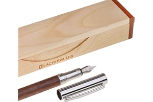 LACHIEVA LUX Stylo plume de luxe en palissandre avec étui élégant noix